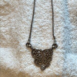 Marcosite triangular pendant with embedded jewel